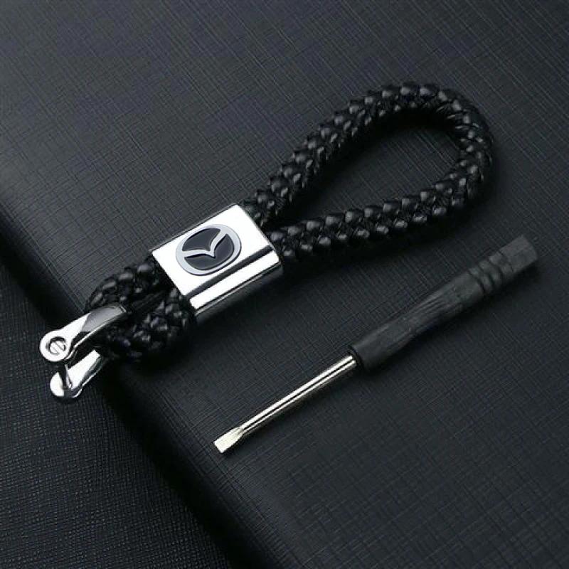 Car Woven Rope Keychain Ornaments Leather Keyring Gifts For Mazda 2 3 6 5 Atenza CX3 CX5 MX5 CX7 Axela CX30 CX90 CX60 CX50 MX30