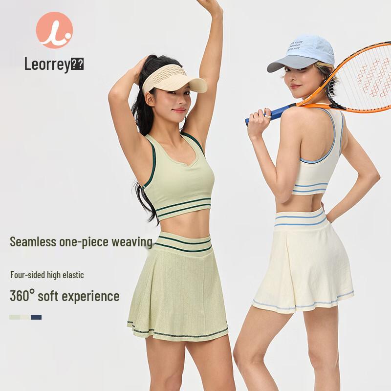 LEORREY Women s Pleated Sports Skirt with Built-in Shorts L