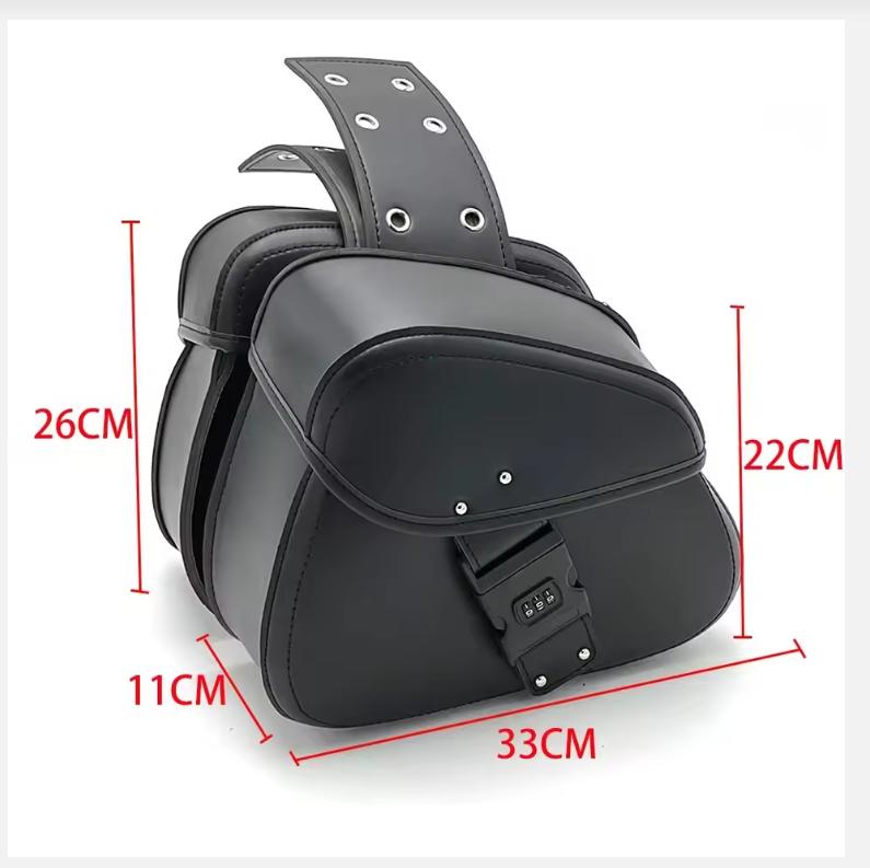 Password Lock Motorcycle Saddlebags Side Tool Storage Saddle Bags Universal for Harley Kawasaki Suzuki Yamaha Cruiser Bobber