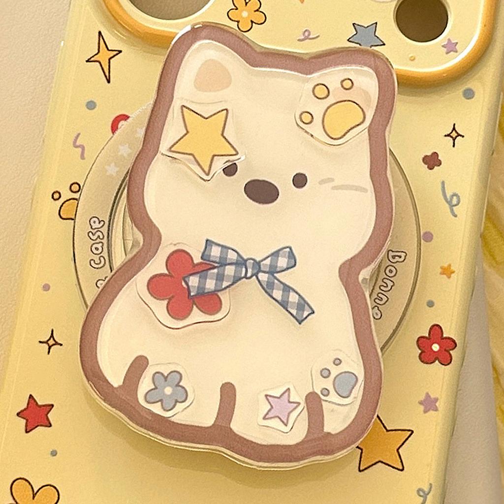 Shake music bracket is suitable for Apple 17promax mobile phone case iphone16 milk yellow puppy magnetic suction 15 soft cover 17.