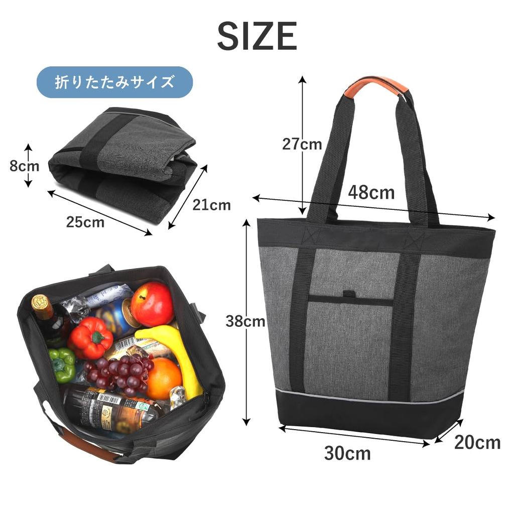 Large Capacity 30L Insulated Cooler Foldable Tote Stylish Cooler Bag for Bag Sports Bag, Lightweight, Bag, Shopping, Handbag/Shoulder (2-Way),