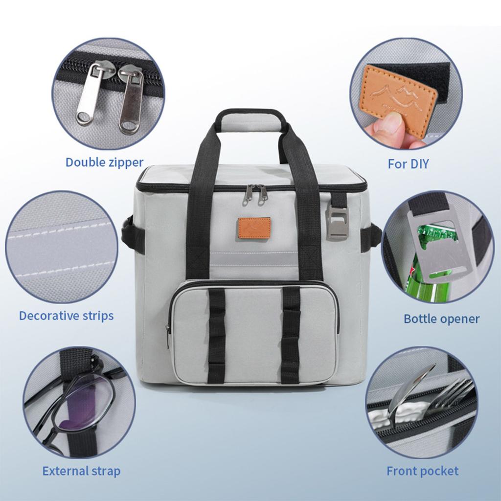 Izolovaný obědový box pro muže a ženy – nepropustná chladící taška se 4 kapsami, nastavitelným popruhem, ideální pro práci, cestování a pikniky