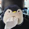 Cartoon Plush Car Tissue Box for Armrest: Cute Hanging Paper Dispenser and Interior Decoration