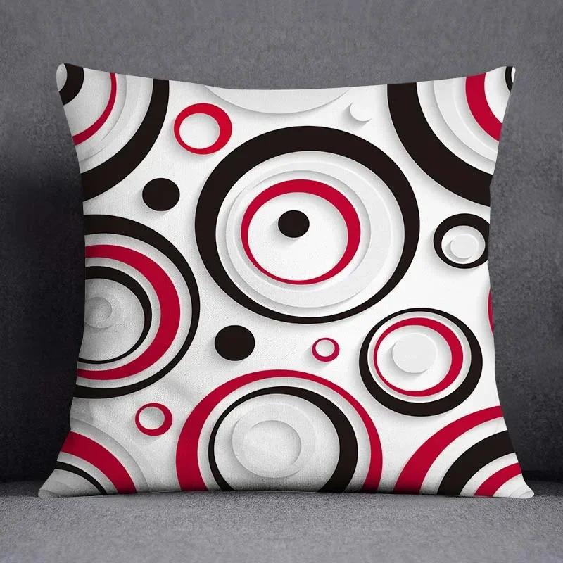 Abstract Geometric Printed Pattern Square Cushion Cover for Home Living Room Sofa Bedroom Decoration Pillow