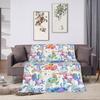 Cartoon Axolotl Blanket Kawaii Ocean Animal Throw Blankets for All Season Seaweed Aquarium Soft Flannel Sofa Blanket for Kids