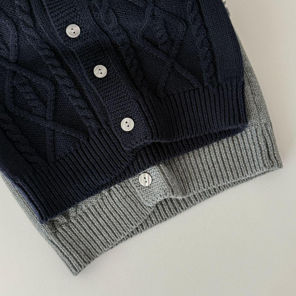 Retro Knit Infant & Toddler Vest - Spring/Autumn Korean Style, Pure Cotton, Newborn Baby Cardigan