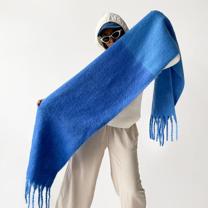 Autumn and winter new Maillard imitation cashmere plaid scarf women's winter high sense versatile shawl thickened, warm circumference