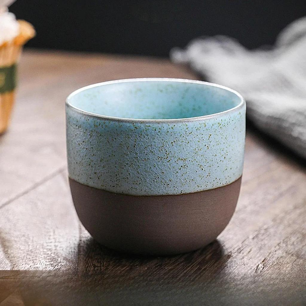 Keramik-Teetasse Wasserbecher Haushalts-Kaffeetasse Teegeschirr Espresso-Kaffee Selbstgefleckt Mattierte Textur Tassen für Bar Zuhause Party