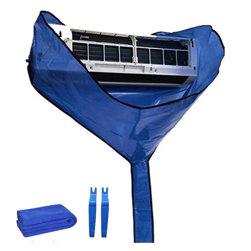 

Большой комплект чехлов для чистки кондиционера с дренажной трубкой, летний очиститель, щетка, распылитель, подвесная сумка для мытья кондиционера водой синий