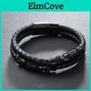 Pieces A New Mens Of Leather Bracelet Stainless Steel Black Accessories Bracelet Bracelet Jewelry