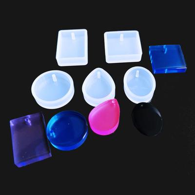 Forme Ronde Carrée DIY 5 pièces/set Colle Résine Outil Silicone Décoratif Moule Moule Fabrication Bijoux