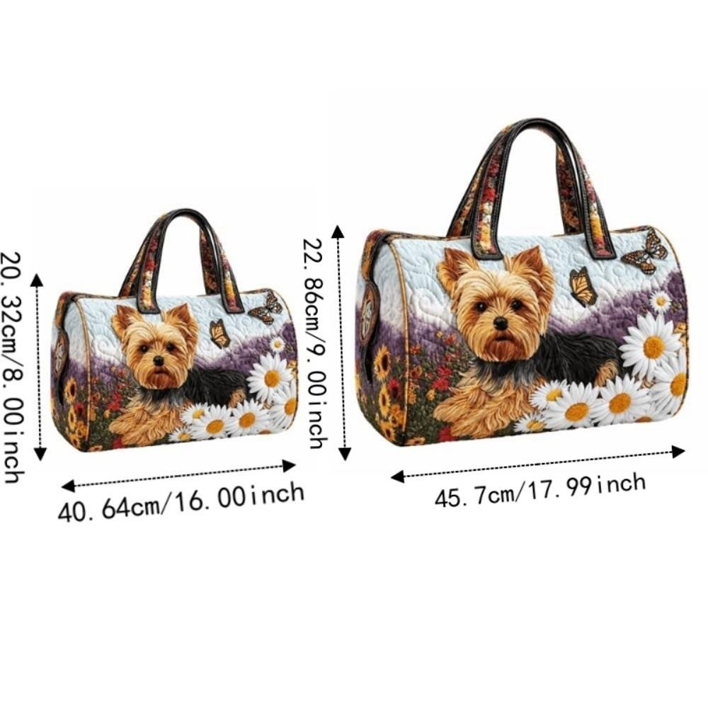 Large Capacity Travel Duffel Bag Printed Carrying Handbag Retro Quilted Duffle Bag Camping