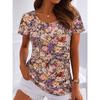 Women's T Shirt Print Floral Graphic Plants Stylish Classic Casual Short Sleeve Crew Neck Long Tops