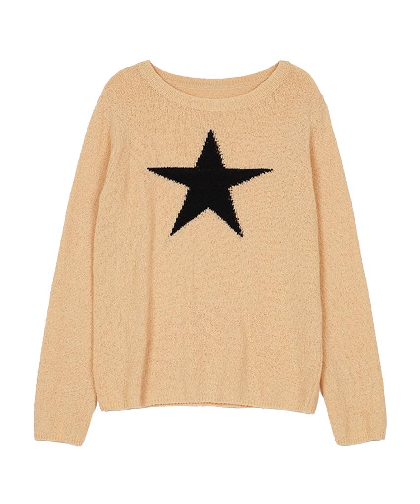 HIGH SCHOOL DISCO Star Boucle Knit Beige
