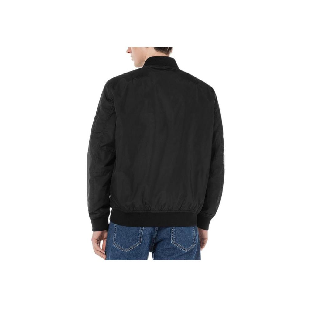 Calvin Klein FW22 Logo Embroidered Zip-Up Bomber Jacket With Drop Shoulders Men Jackets Black J320778-BEH