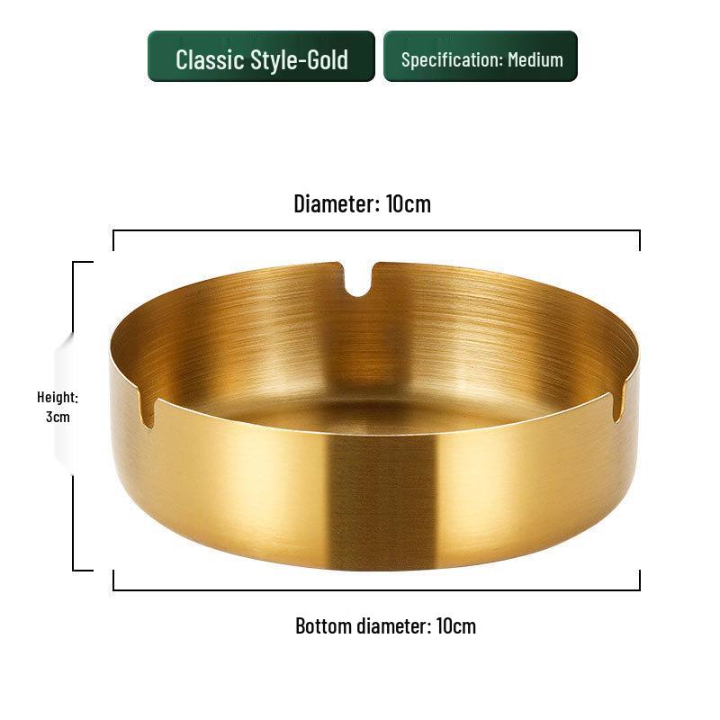 Customized Windproof Stainless Steel Ashtray with Engraved Silk Flower for Bars, Cafes, and Living Rooms