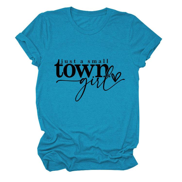 Casual just a small town letter print fashion ladies short sleeves