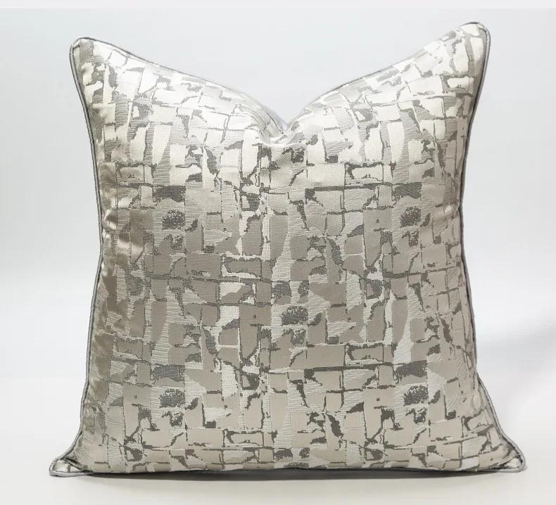 1 PC Light Luxury Cushion Cover High Grade Jacquard Pillowcase 30x50/45x45/50x50CM Champagne Blue Home Hotel Bed Sofa Decoration