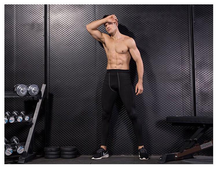 Pánské rychleschnoucí kompresní kalhoty: Vysoká elasticita pro basketbal a běh - Podzimní sportovní a volnočasové oblečení