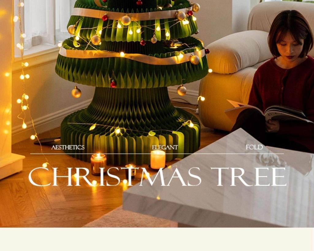 2025 Creative Origami Christmas Tree Ornaments for Home & Living Room Décor
