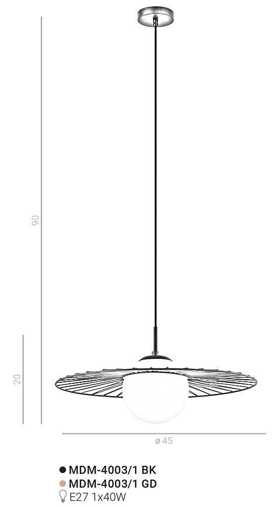 Lampa wisząca Sally MDM-4003/1 BK Italux