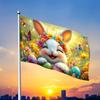 1pc, Artistic Flag Rabbit And Flowers Butterflies Easter Flag, Suitable for Outdoor, Garden And Courtyard Decoration, Outdoor Garden Decoration, Holid