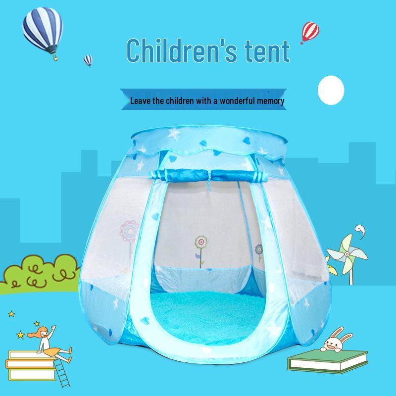 

Children s Six-Sided Indoor Tent with Ocean Ball Pit Blue Six-Sided Flat-Top Tent