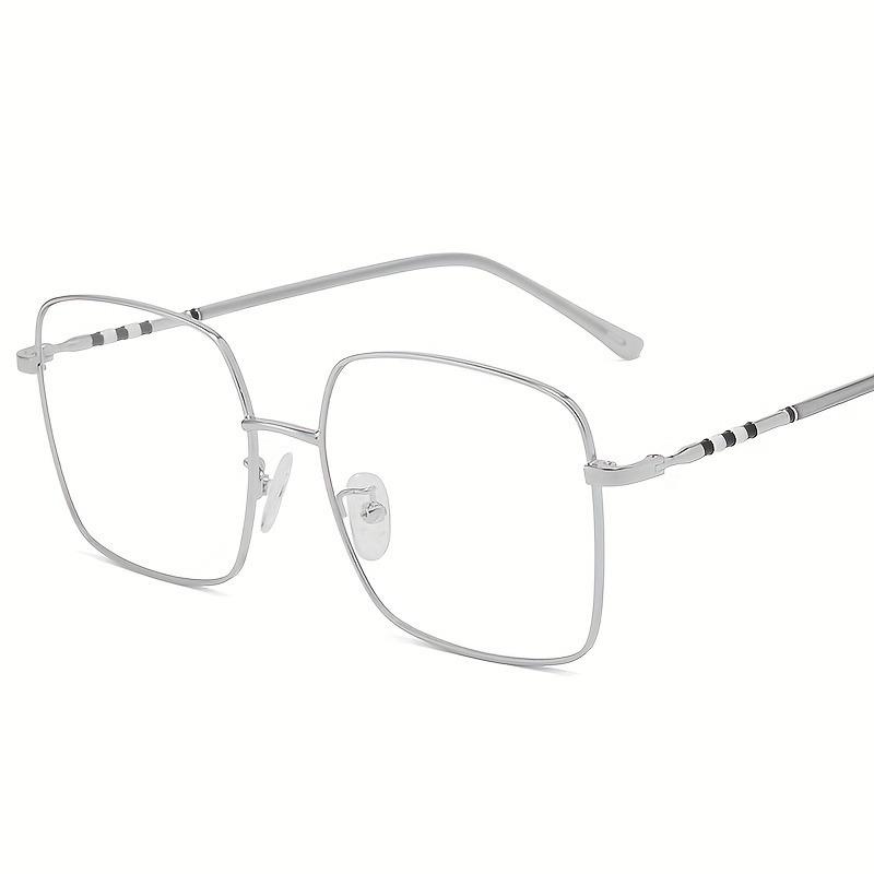 

1 Fashionable Decorative Eyewear - Oversized Rectangular Frame with Blue and Pink Accents