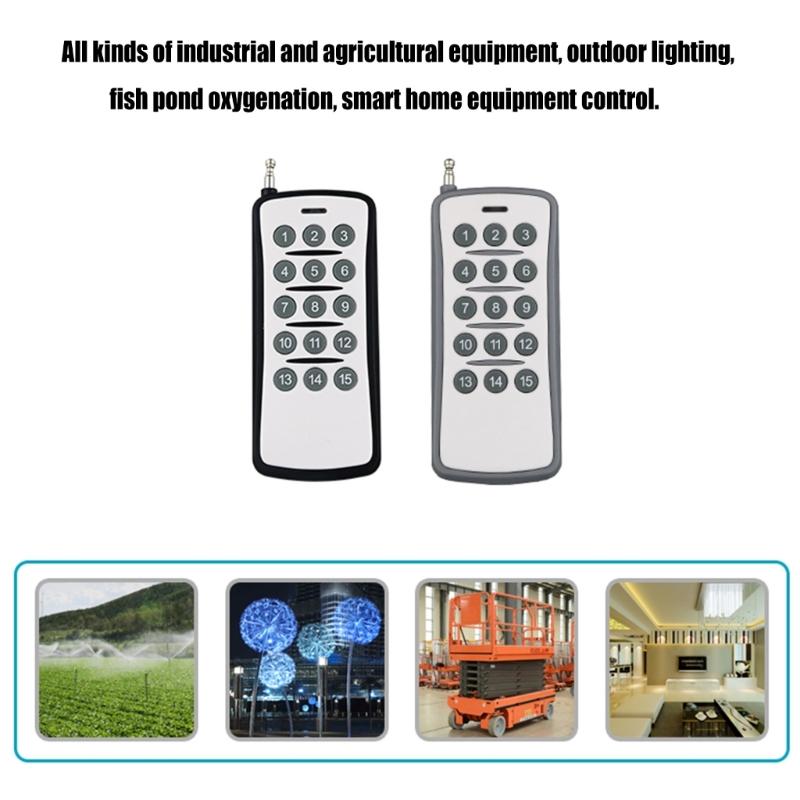 Wireless Remote Control for Light and Agricultural Equipment Control 315/433Mhz 15 Buttons Transmitter Remote Controller