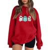 Women's Comfortable Casual Sweatshirt with Long Sleeve, Round Neck, Loose Fit, Small Halloween Print and Color Options