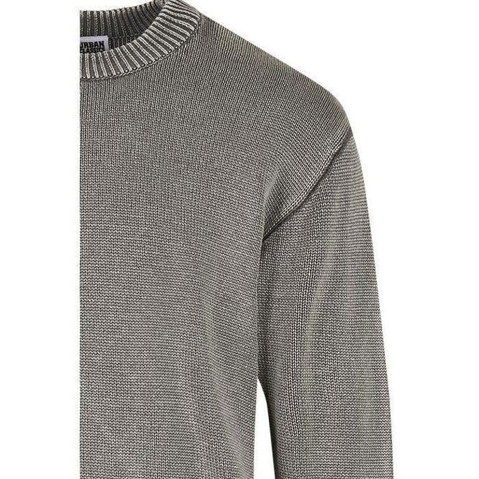 Sweat-shirt - URBAN CLASSICS - Ribbed Raglan Sweater - Gris - Manches Longues - Col Classique
