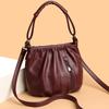 Retro Texture Crossbody Single-shoulder Bag Large Capacity Simple and Fashionable Hand-held Bucket Bag