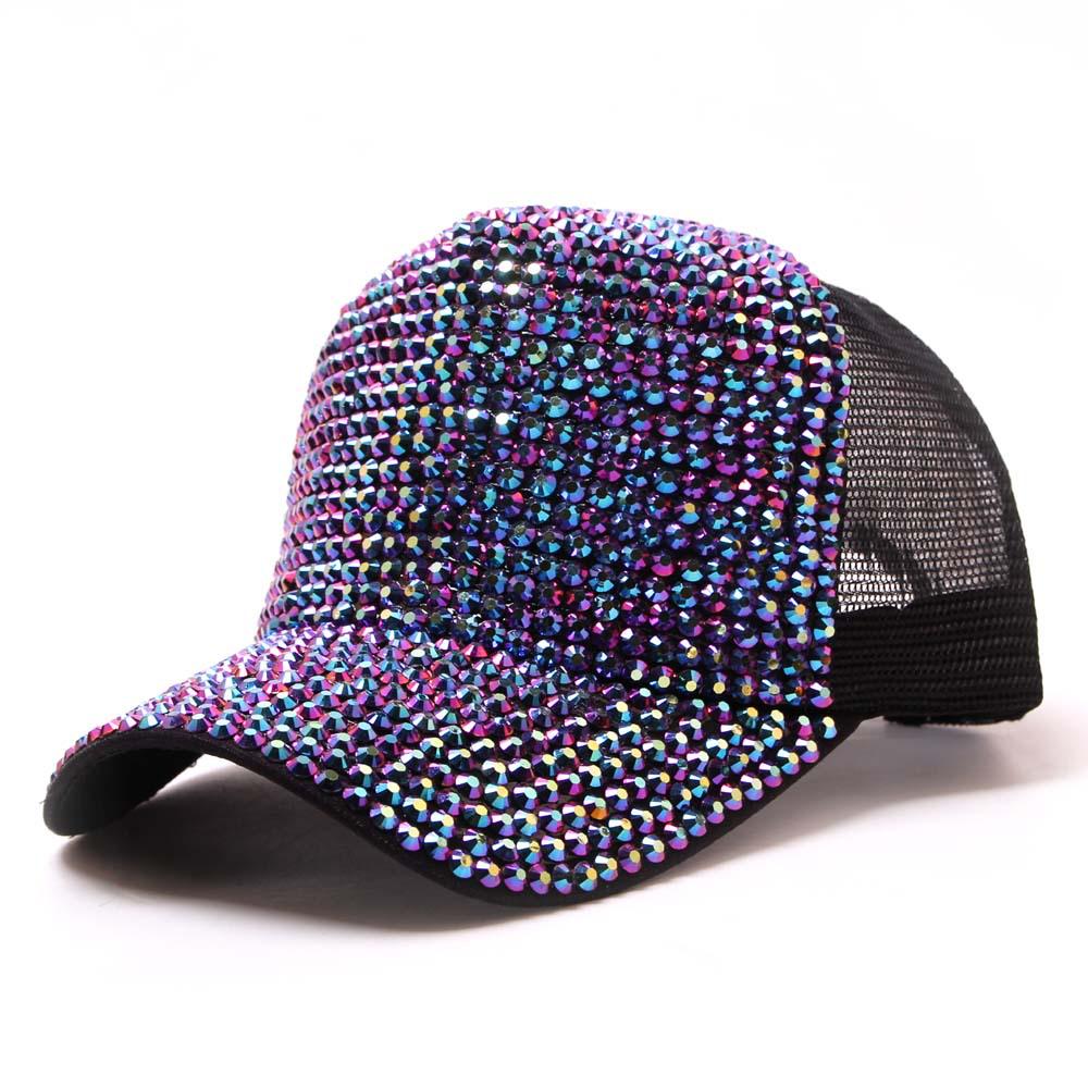 Women's Rhinestone-Inlaid Korean Style Baseball Cap - Sun Protection Fashion for Spring/Summer