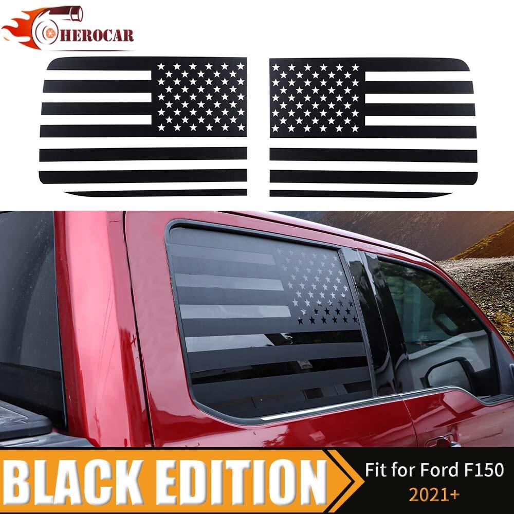 Us Flag Rear Window Side Trim Cover Stickers Decal for Ford F150 2015-2020 2PCS