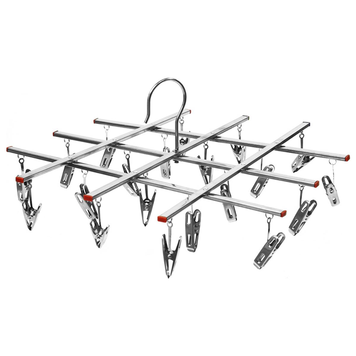 

20 зажимов из нержавеющей стали, прищепка для белья, ветрозащитная вешалка для белья, носков, полотенец, бюстгальтеров, сушилка, складная прищепка, крючок, сушилка для белья