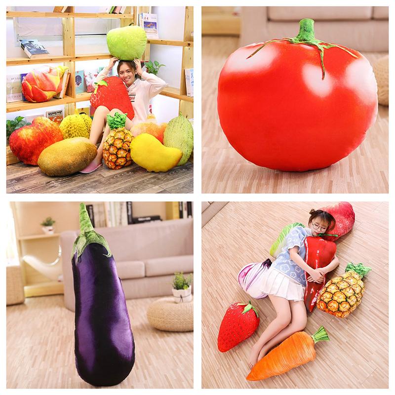 Simulation Plush Fruit Toy Vegetable Pillow Sofa Cushion Home Decor Gift Girls