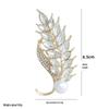 High-End Zircon Wheat Ear Pearl Brooch - Versatile Gold Lapel Pin for Suits