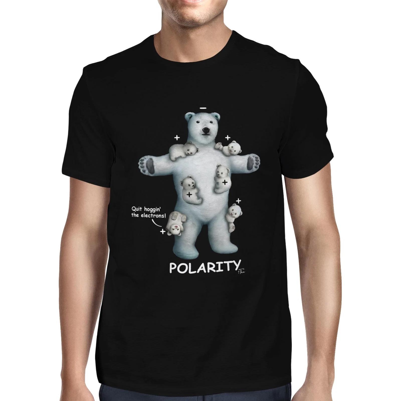 1Tee Mens Polarity Science Polar Bear T-Shirt L