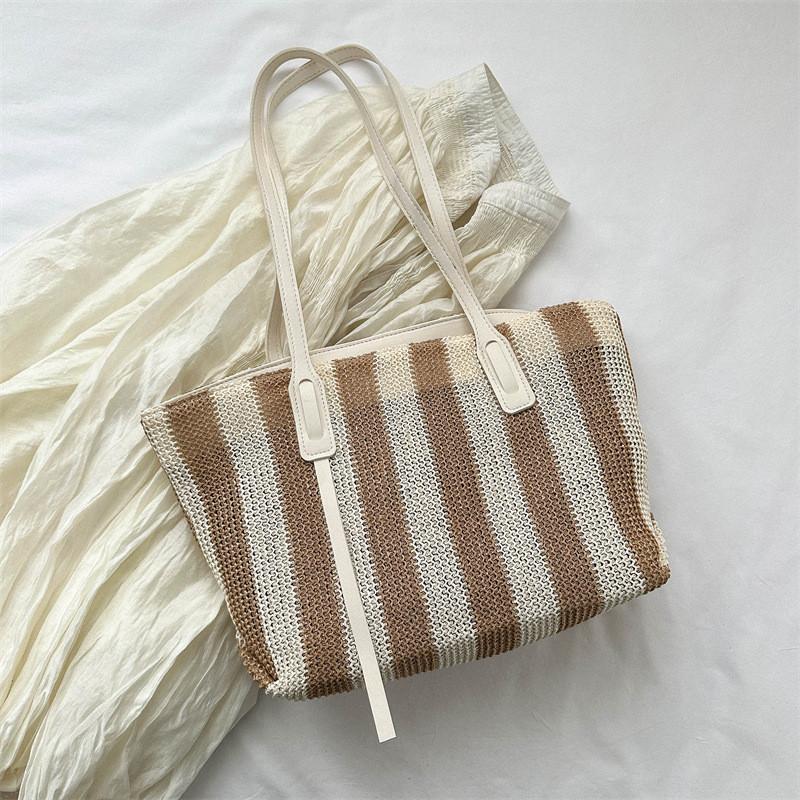 

Trendy High-end Fashion Tote Bag For Women Soft Woven Material With Zipper Closure хакі