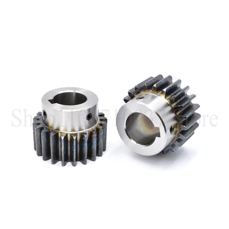 1 PZ 2M 12T-24T Pignone Cilindrico Foro 8/10/12/14/15/16/17/18/19/20/22/24mm Acciaio al Carbonio Pignone Motore con Gradino