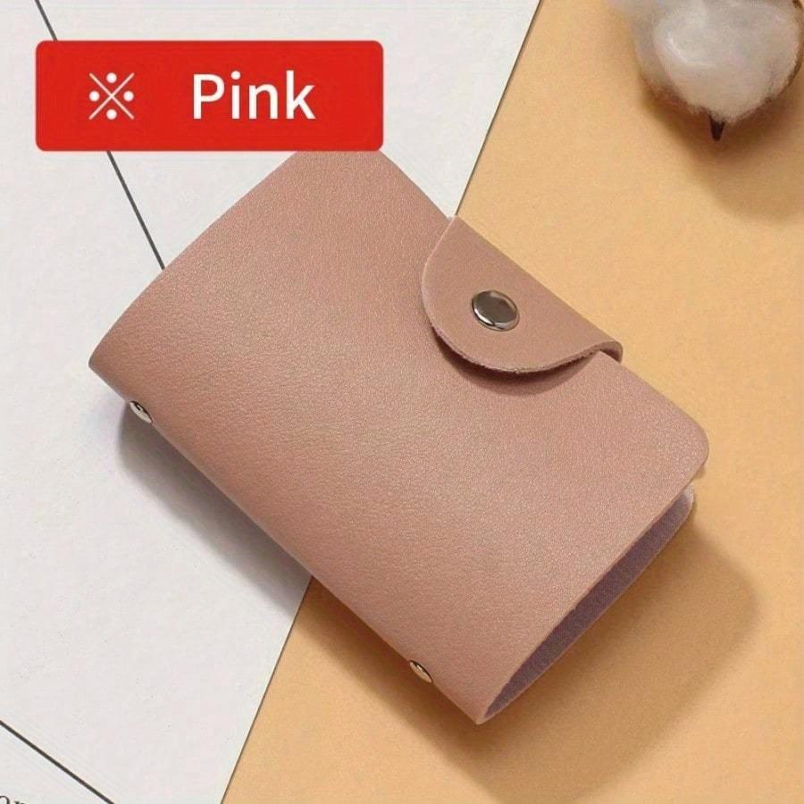 Business Card Holder Anti-Theft ID Credit Card Holder Fashion Women's 24 Cards Slim PU Leather Pocket Case Coin Purse Wallet for Women Card