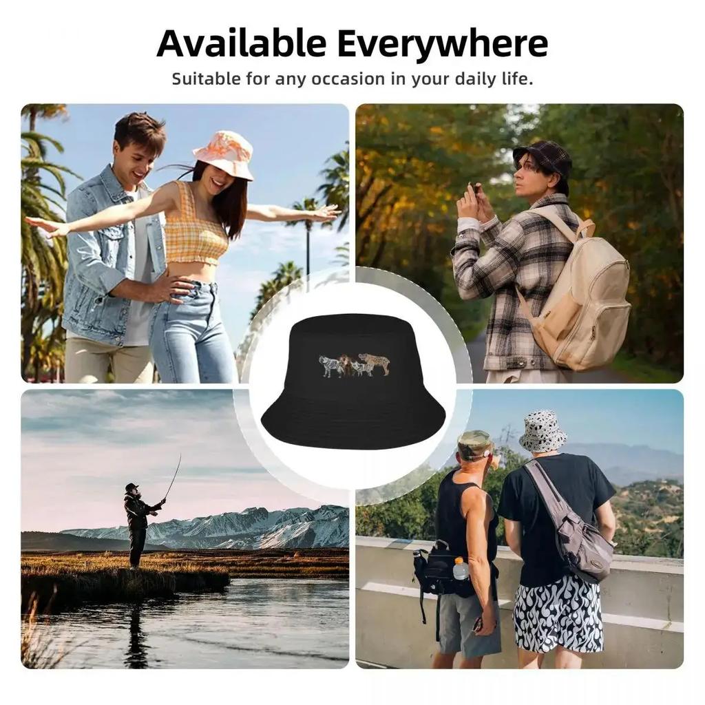 H is for Hyena Bucket Hat Ball Cap Visor Man Women's