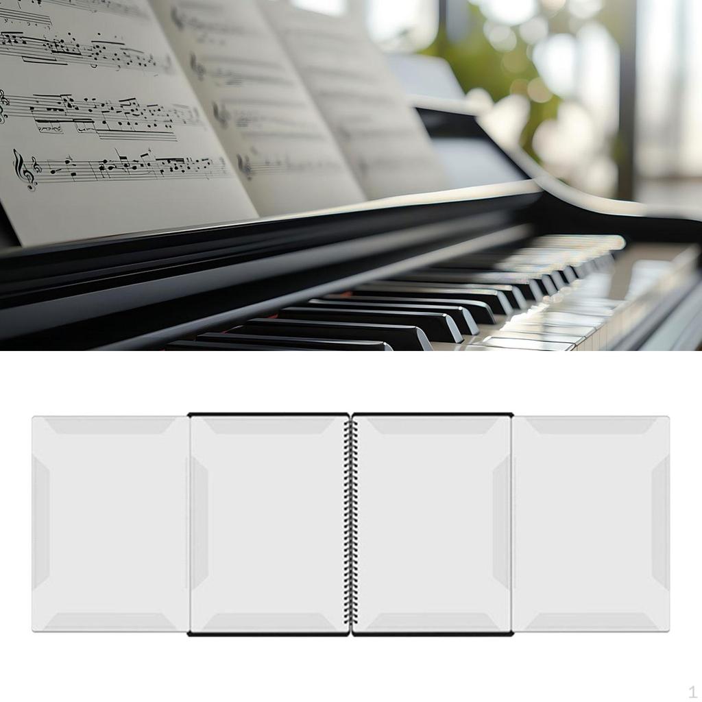 A4 Music Folder, Clear Sheet Binder for Piano, Portable Writable Binder, PP Material