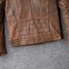 Vintage Yellow Brown Genuine Cowhide Leather Jacket Men Natural Cow Leather Jackets Soft Slim Fit Man Short Coat Autumn Clothing