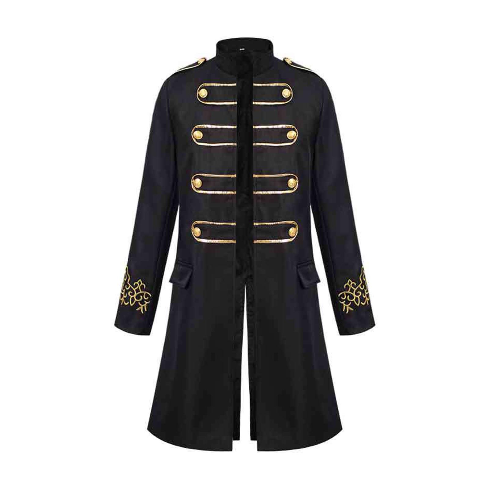 Men s Cosplay Steampunk Coats Vintage Punk Medieval Costume Long Sleeve Tailcoat Gothic Coat Tuxedo Jackets Halloween Costumes L
