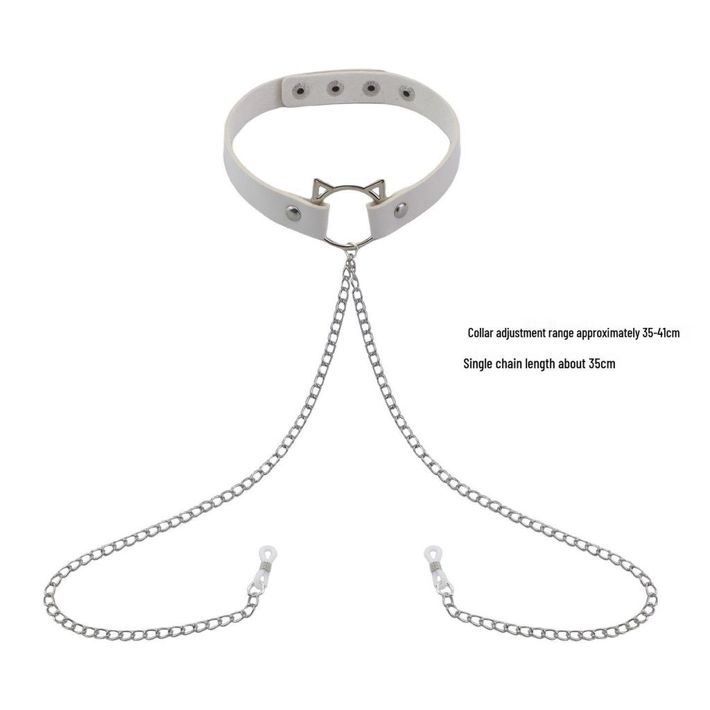 Elegant Choker with Nipple Clamps: Adult Training & Flirting Toy for Couples