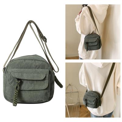 Shoulder Bag Corduroy Messenger Bag Cellphone Bag for Girl Women Fashion Crossbody Bag Vintage Mini Square Bag