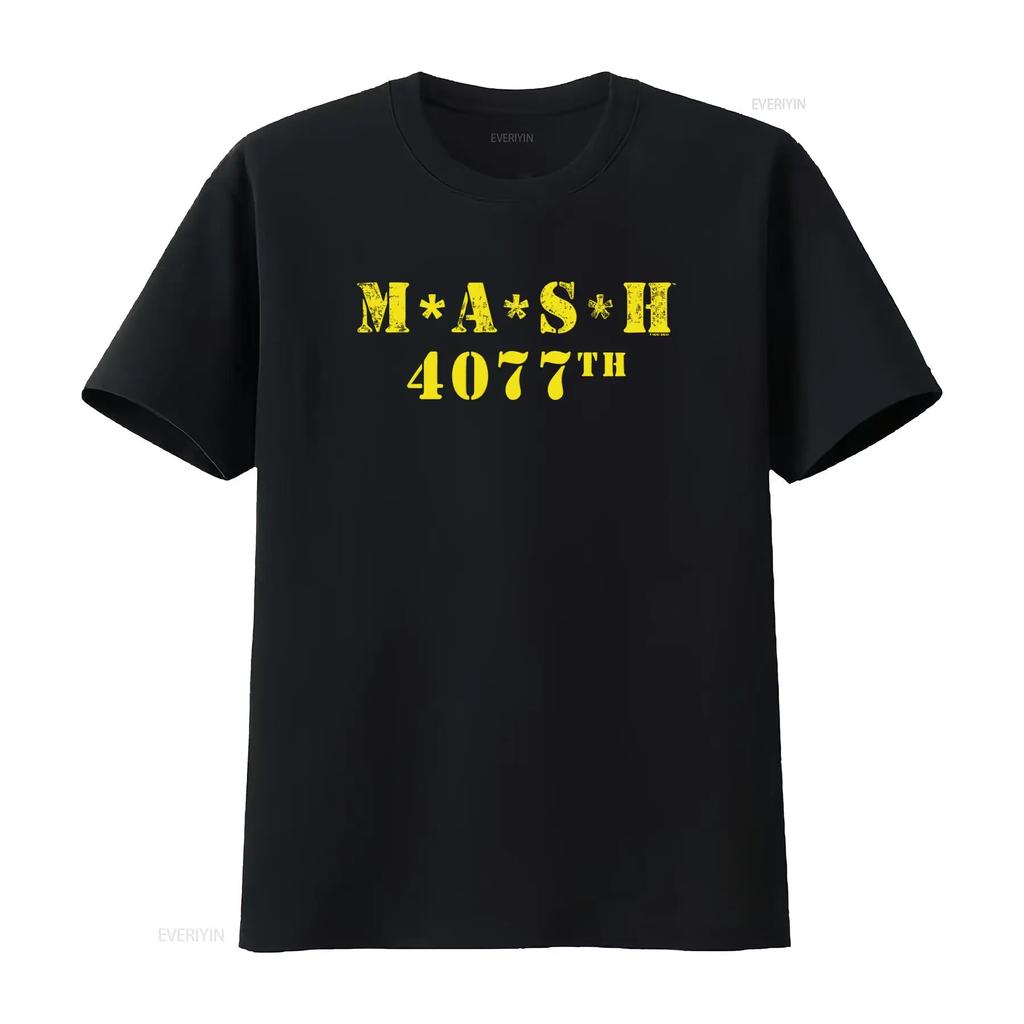 Maglietta con Logo MASH 4077th per Stile Vintage Abbigliamento Casual vintage Lavata Unisex streetwear Abbigliamento leggermente di design Comoda