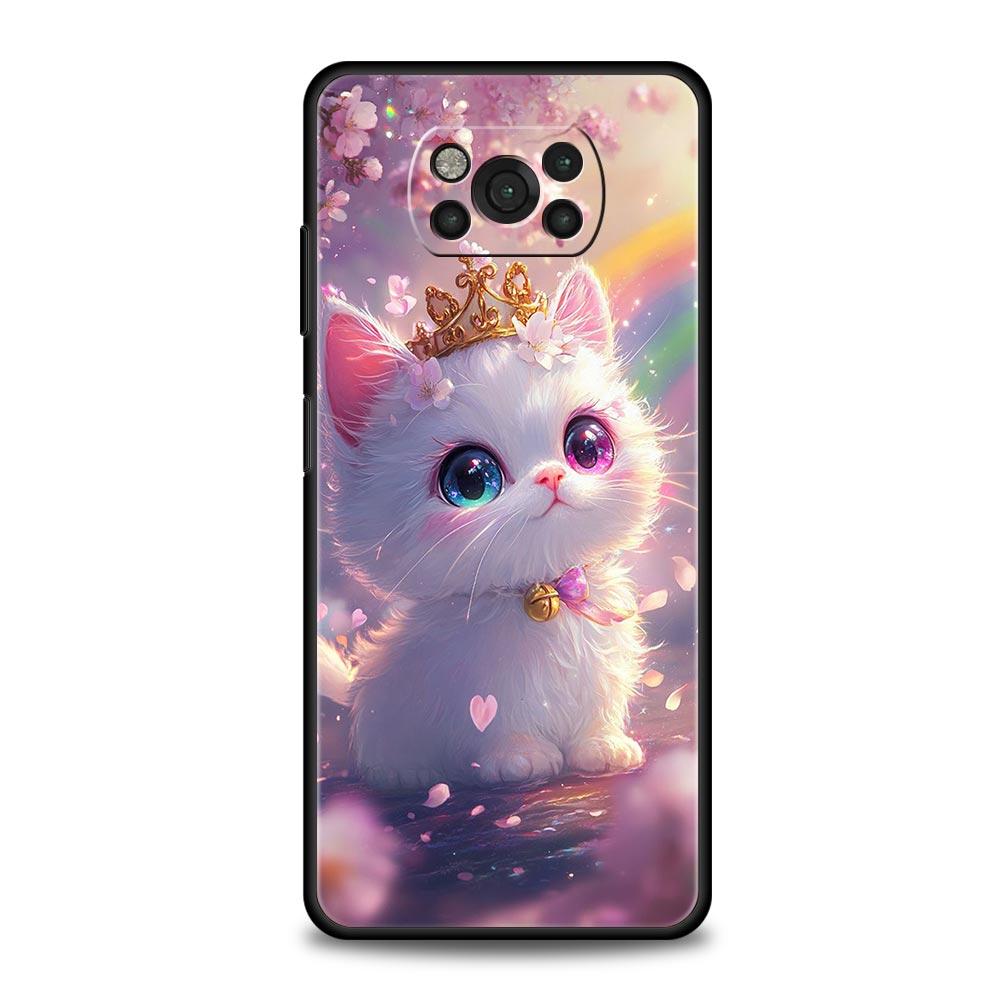 Colorful Cat Design Phone Case Cover for Xiaomi Poco F7 Ultra F6 F5 F4 F3 X6 X5 X4 X3 NFC C51 C55 M4 GT 5G Soft TPU Shell Capas