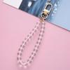 Transparent Acrylic Pearl Keychain with 8mm Round Beads, Bear, Butterfly, and Couple Bag Pendant.